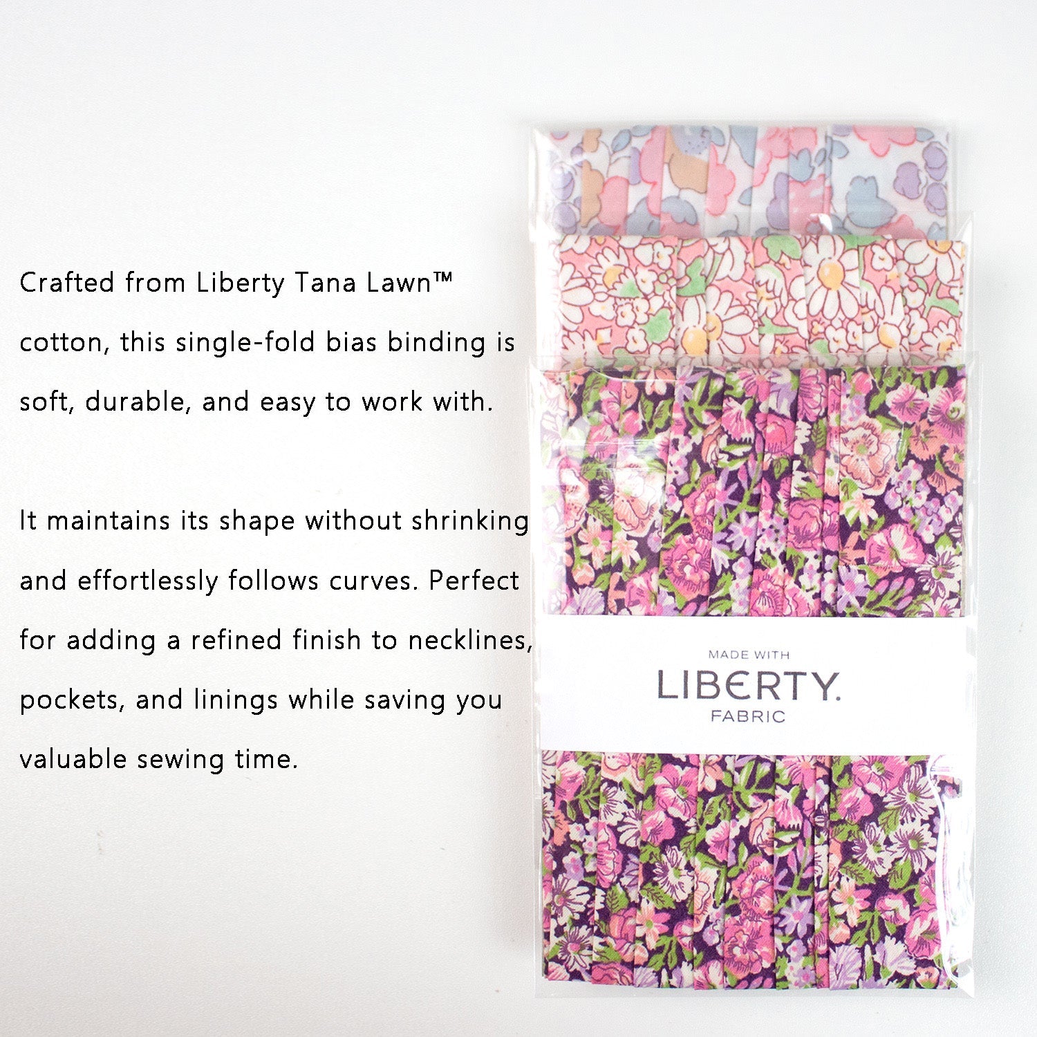 22mm Liberty Tana Lawn Single Fold Bias Binding Tape - FO:REST Fabric 布恩堂Liberty fabrictana lawnjapanese fabricykk zipper