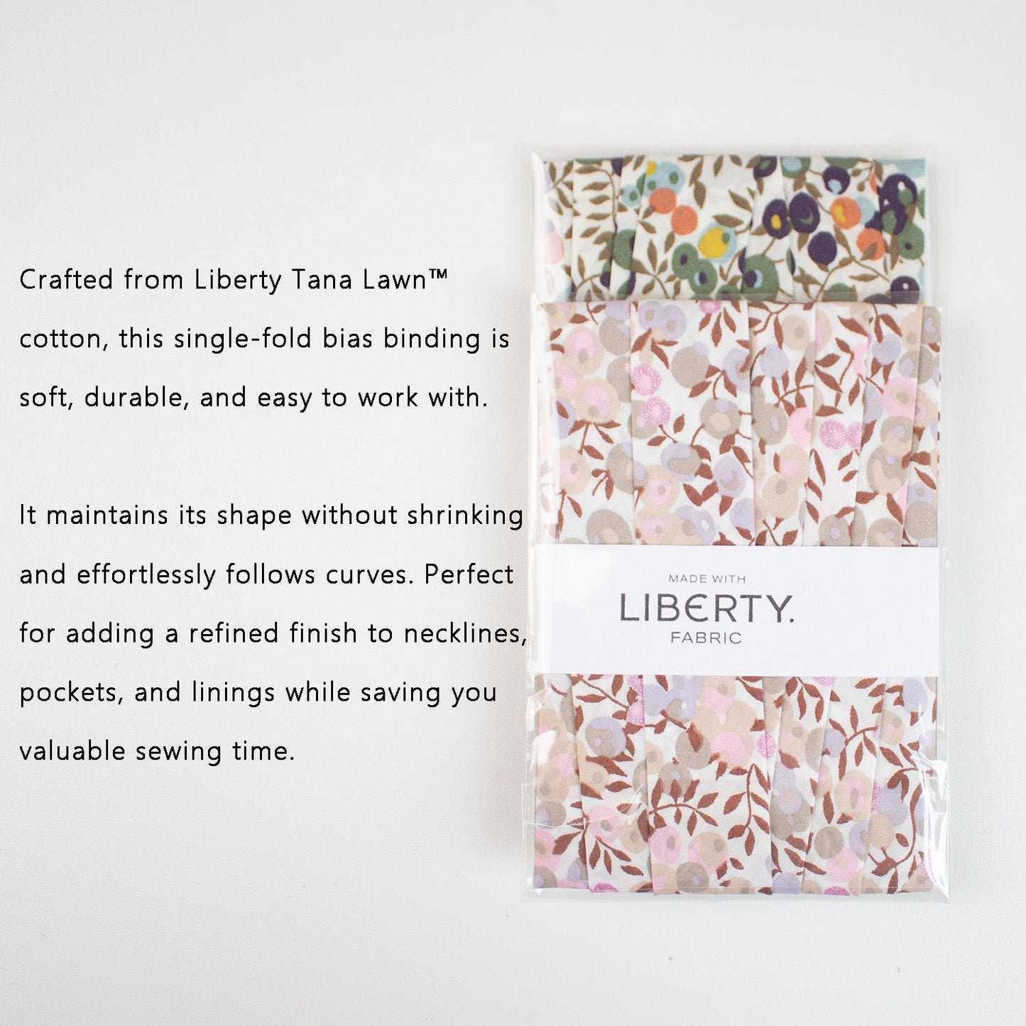 22mm Liberty Tana Lawn Single Fold Bias Binding Tape - FO:REST Fabric 布恩堂Liberty fabrictana lawnjapanese fabricykk zipper