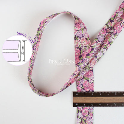 22mm Liberty Tana Lawn Single Fold Bias Binding Tape - FO:REST Fabric 布恩堂Liberty fabrictana lawnjapanese fabricykk zipper