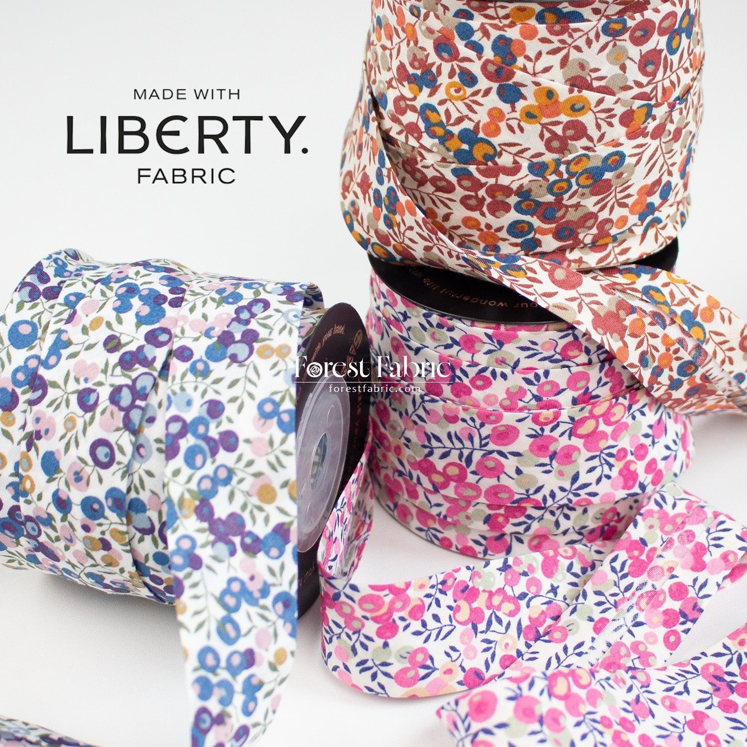22mm Liberty Tana Lawn Single Fold Bias Binding Tape - FO:REST Fabric 布恩堂Liberty fabrictana lawnjapanese fabricykk zipper