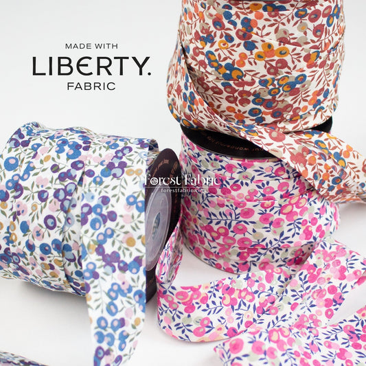 22mm Liberty Tana Lawn Single Fold Bias Binding Tape - FO:REST Fabric 布恩堂Liberty fabrictana lawnjapanese fabricykk zipper
