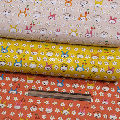 Canvas - Rabbit Cats fabric