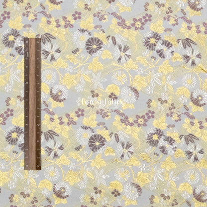 Gold Brocade - Zen Garden fabric Milky Gray