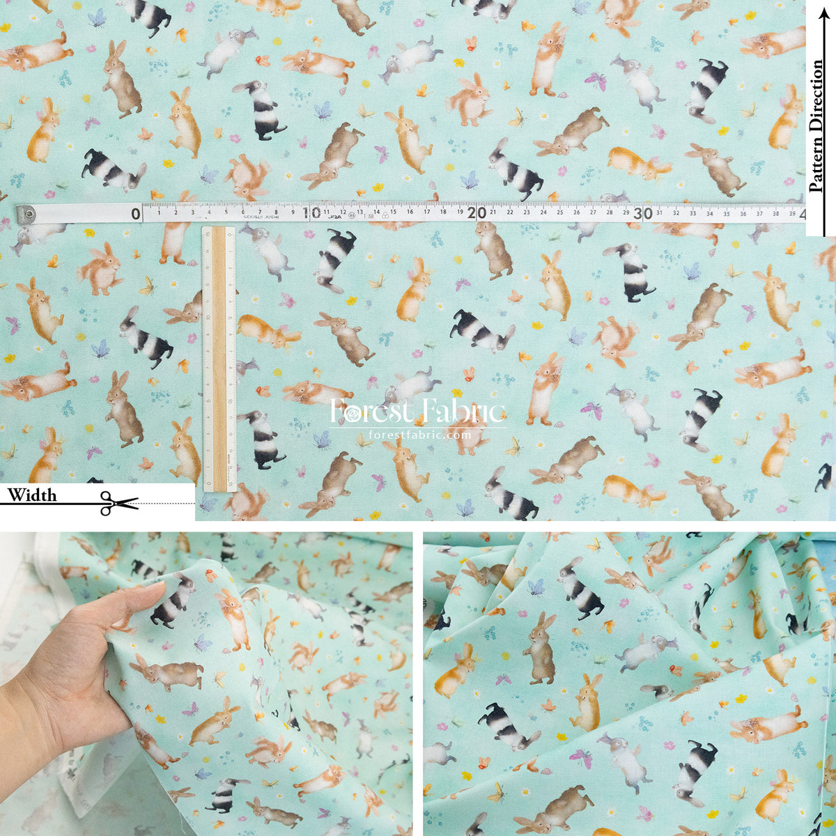 cotton - Big Hug Bunny rabbit fabric