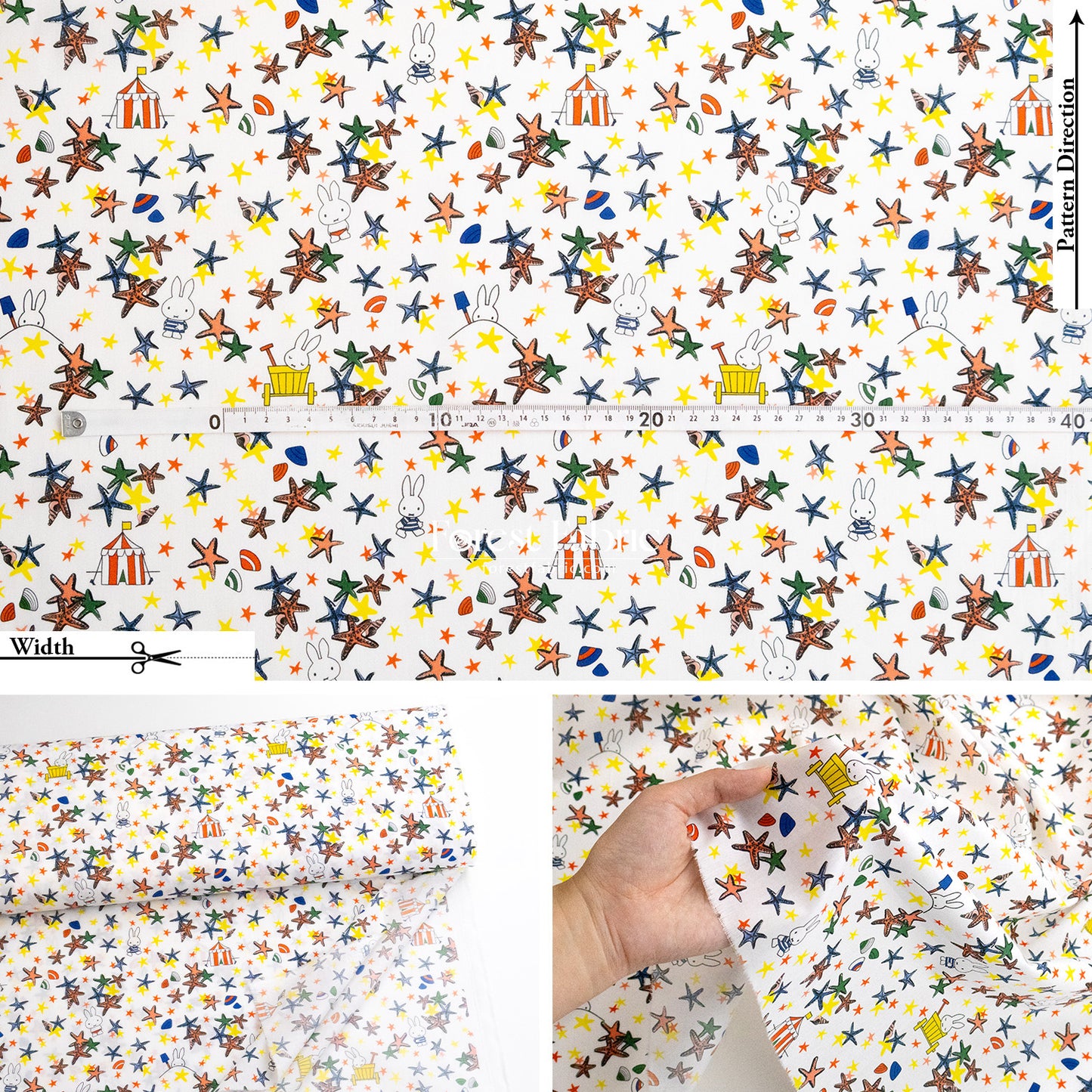 Liberty of London (Cotton Tana Lawn Fabric) - Miffy SEASIDE ESCAPE