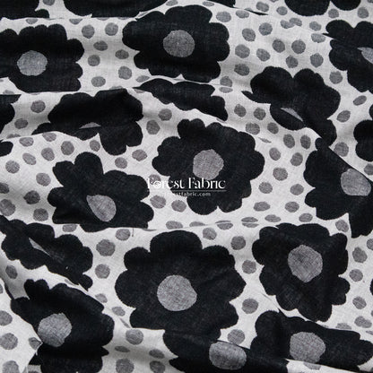 Yarn Dyed Cotton Jacquard - Polka Dot Flower