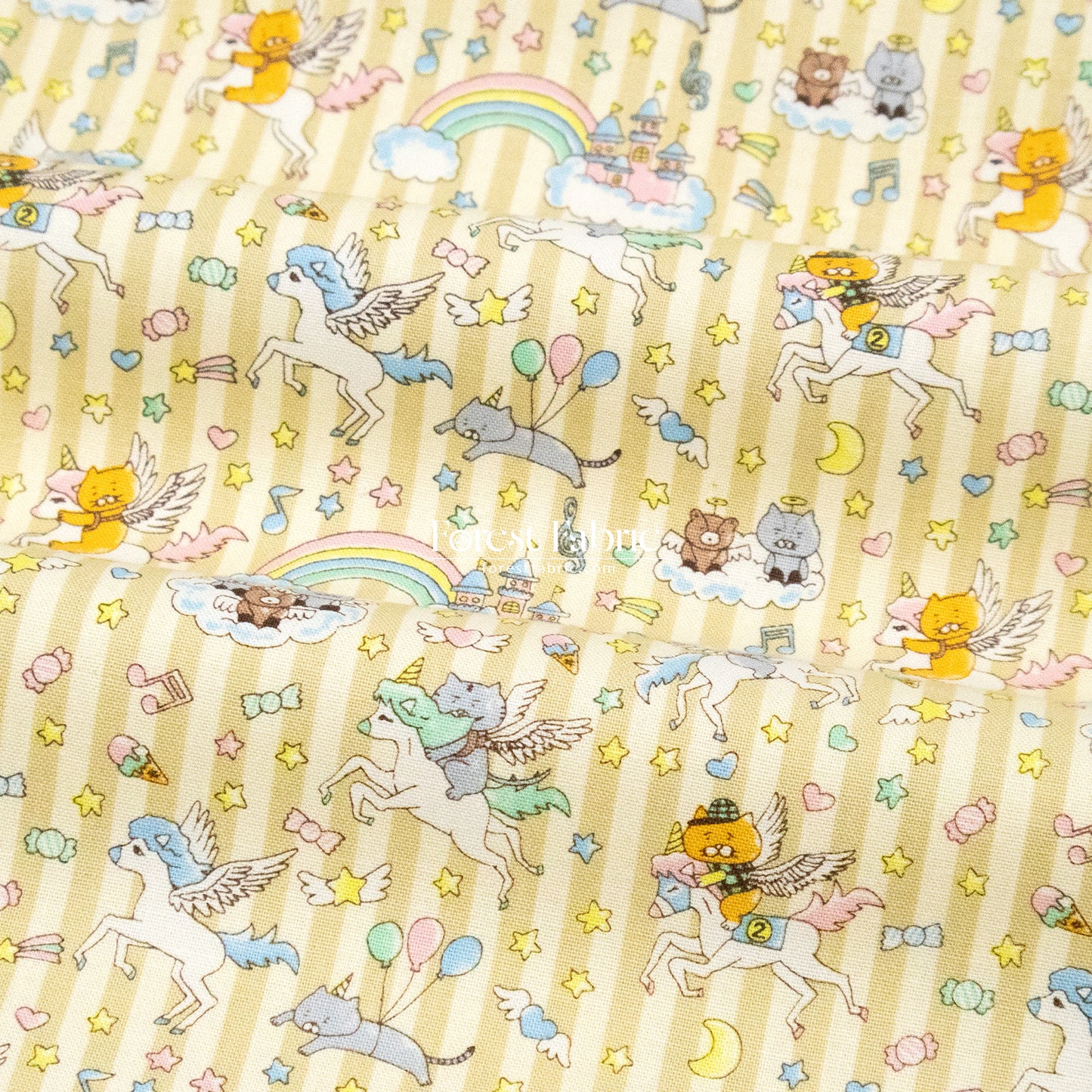Canvas - Kittens & Unicorns fabric