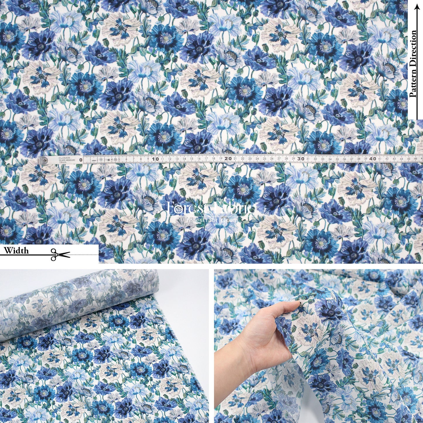 Liberty of London (Cotton Tana Lawn Fabric) - Poppy Amelie