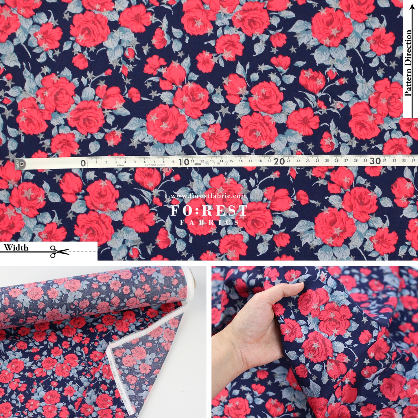 Liberty of London (Cotton Tana Lawn Fabric) - Carline Love Blossom