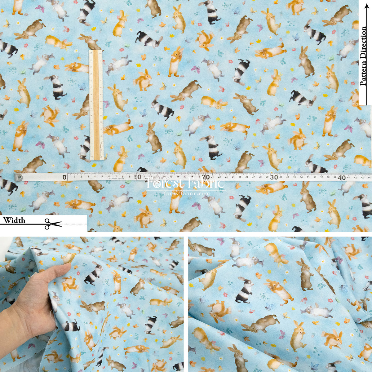 cotton - Big Hug Bunny rabbit fabric