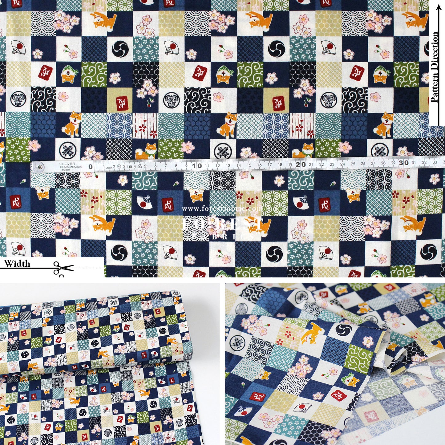 cotton - Shiba inu fabric