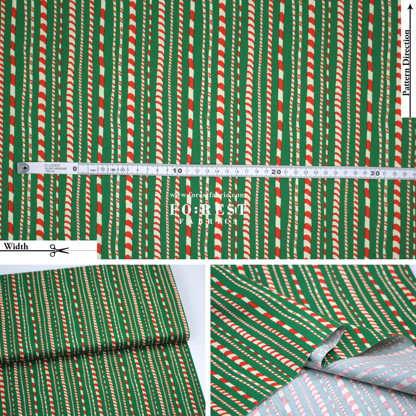Quilting Liberty - Candy Cane Stripe fabric B