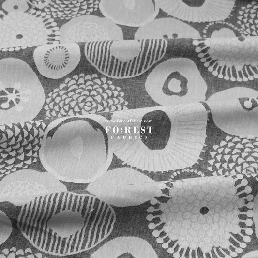 Yarn Dyed Cotton Jacquard - Ink Flowers