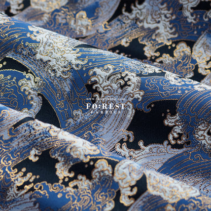 Gold Brocade - The Great Wave沖浪裏 fabric