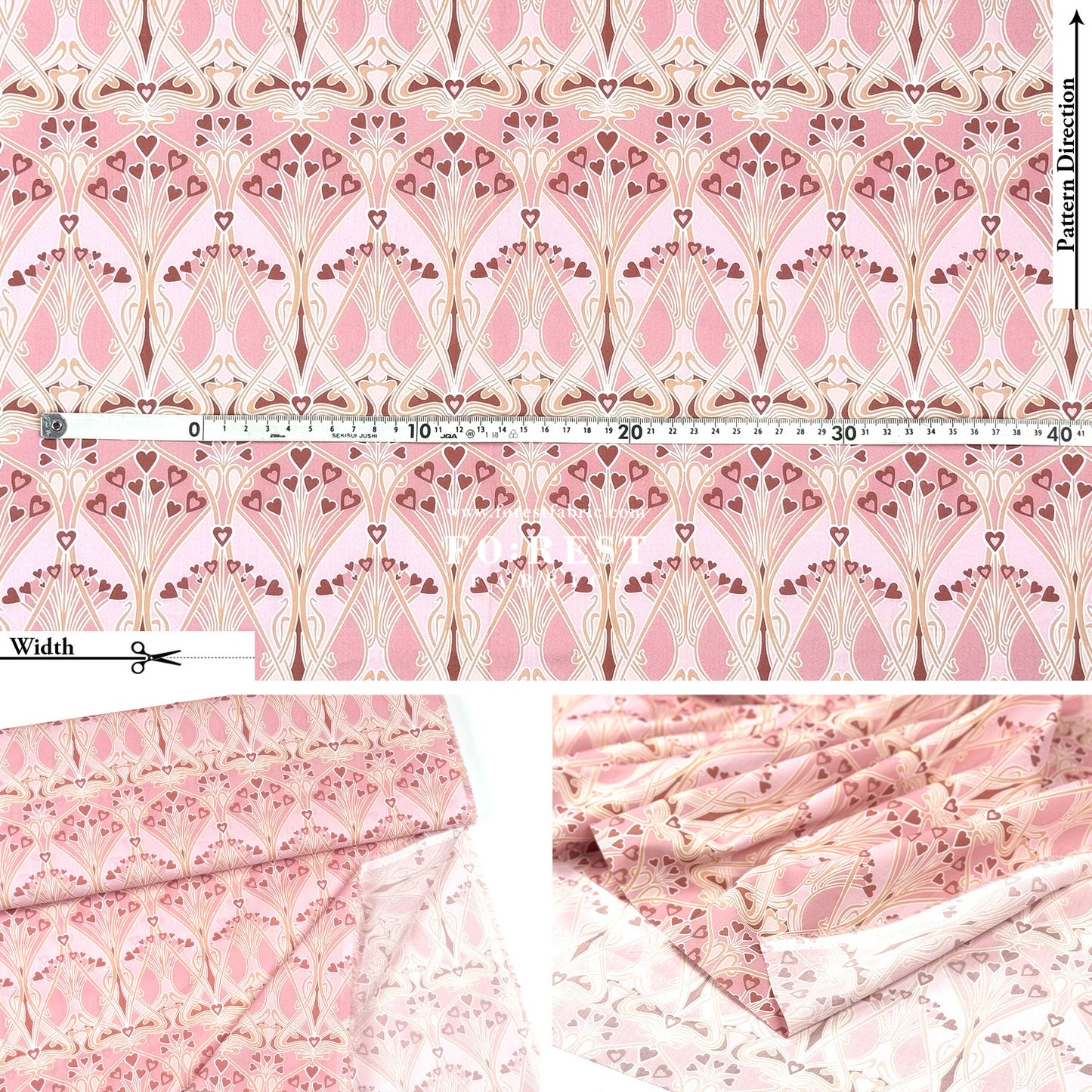 Liberty of London (Cotton Tana Lawn Fabric) - Ianthe Heart