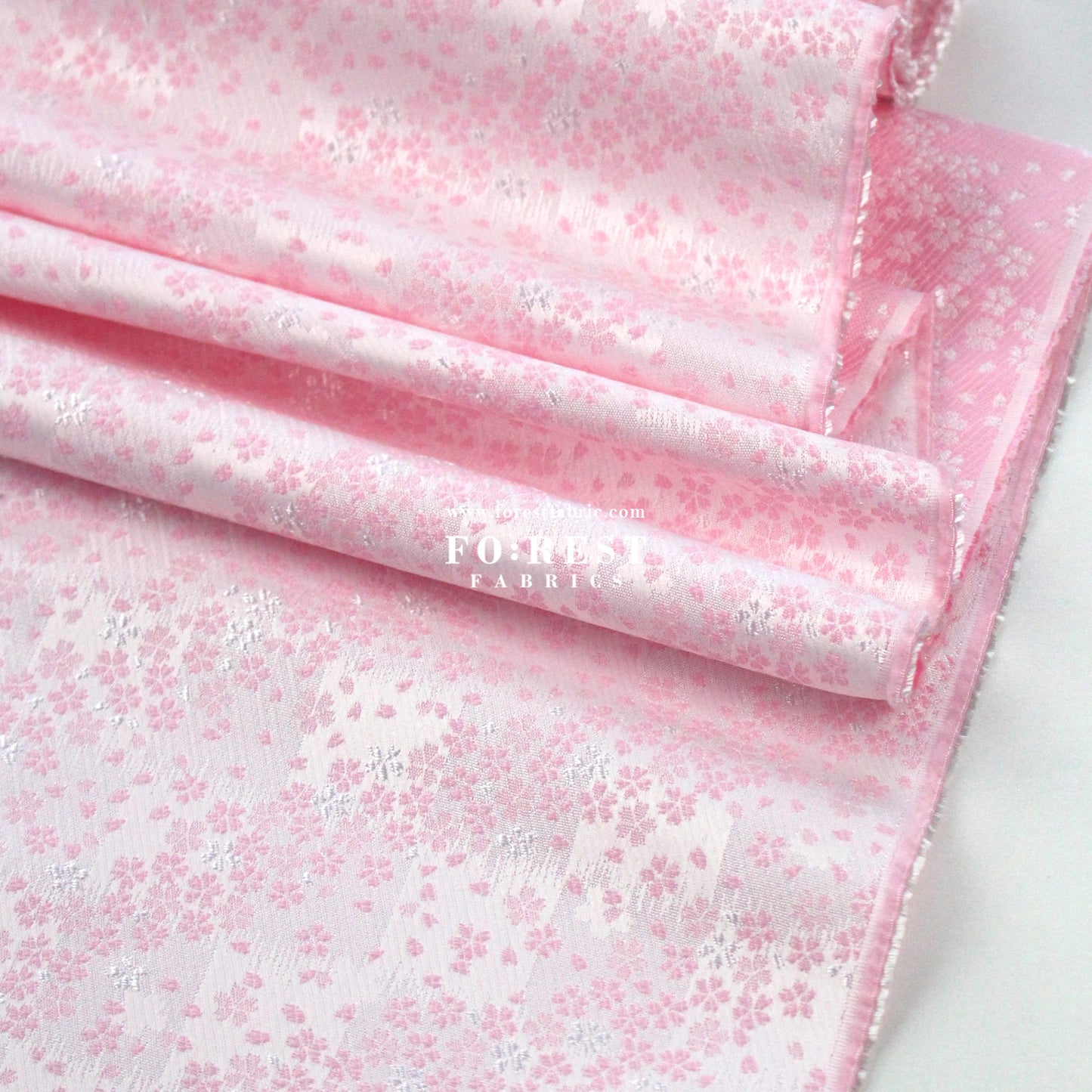 Gold Brocade - Little Sakura fabric Pink Purple
