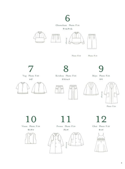 Enjoy 12 different styles of adorable children's clothing book