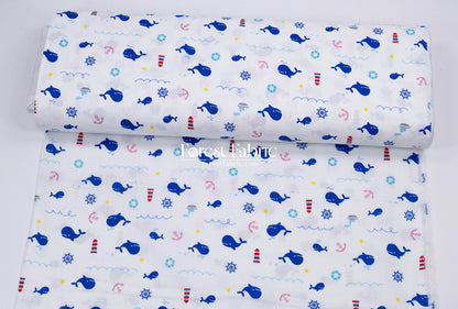 Double gauze - Whale Adventure  fabric