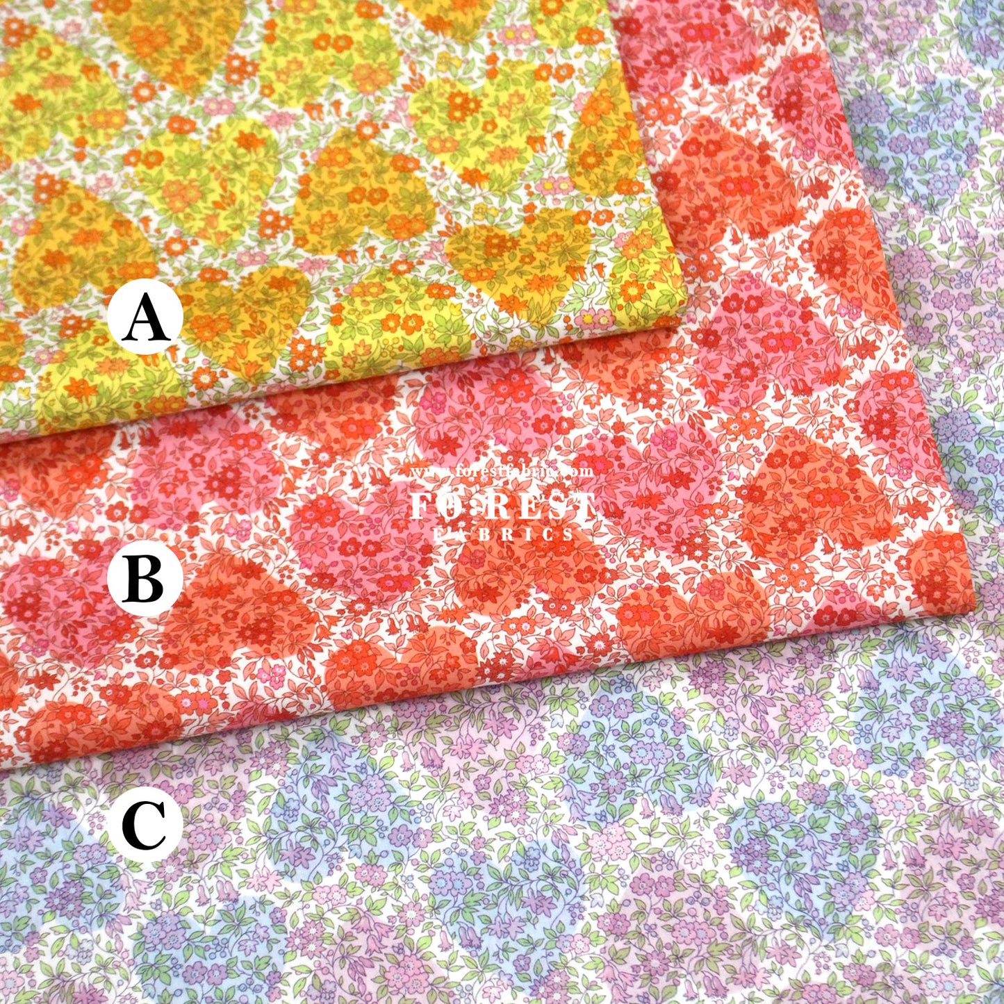 Liberty of London (Cotton Tana Lawn Fabric) - Chamomile Hearts