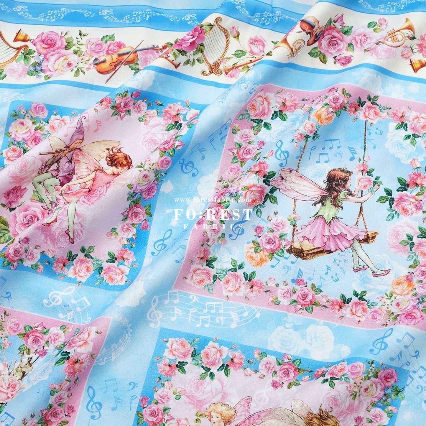 cotton - Spring Song Fairy Garden fabric (PANEL)