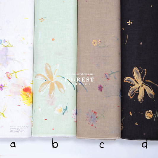 Linen - hana no toki niwa fabric 亞麻