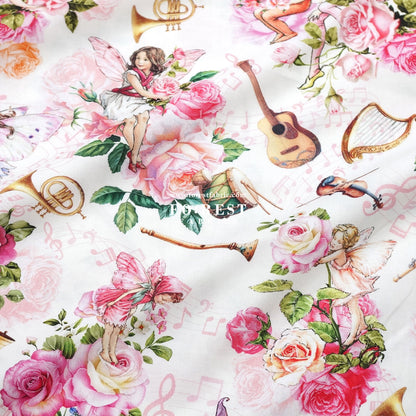 cotton - Petal Flower Fairies Rose fabric