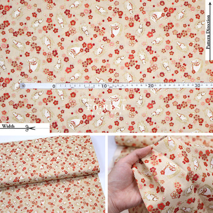 cotton - Plum Blossom Horse with metallic fabric