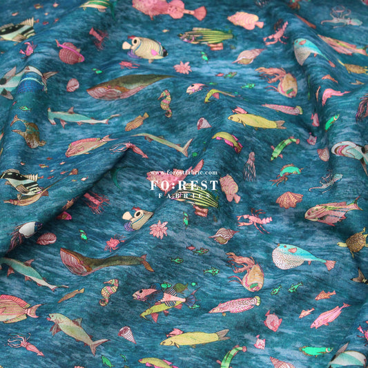Liberty of London (Organic Tana Lawn Cotton Fabric) - Brian’s Aquarium B