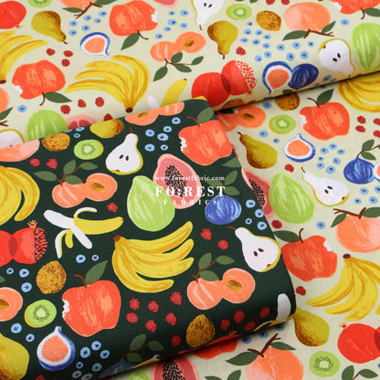 cotton - orchard Fruit Stand - Cream fabric