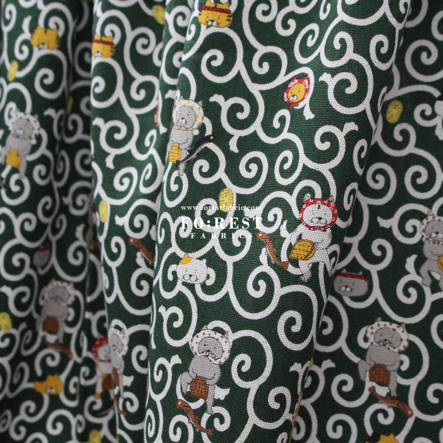 Canvas - Karakusa Cats fabric