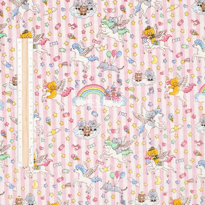 Canvas - Kittens & Unicorns fabric