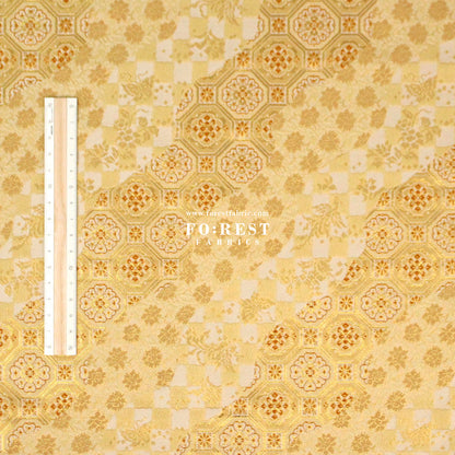 Gold Brocade - Lattice butterfly fabric