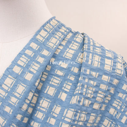 Seersucker cotton - Checkered fabric
