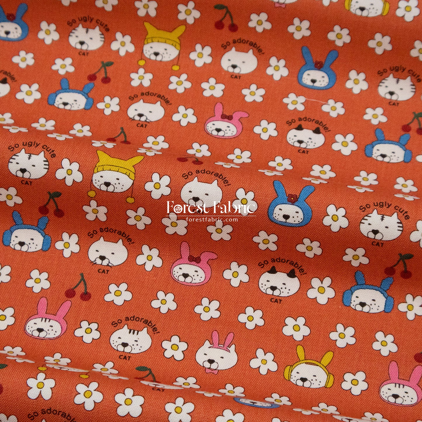 Canvas - Rabbit Cats fabric