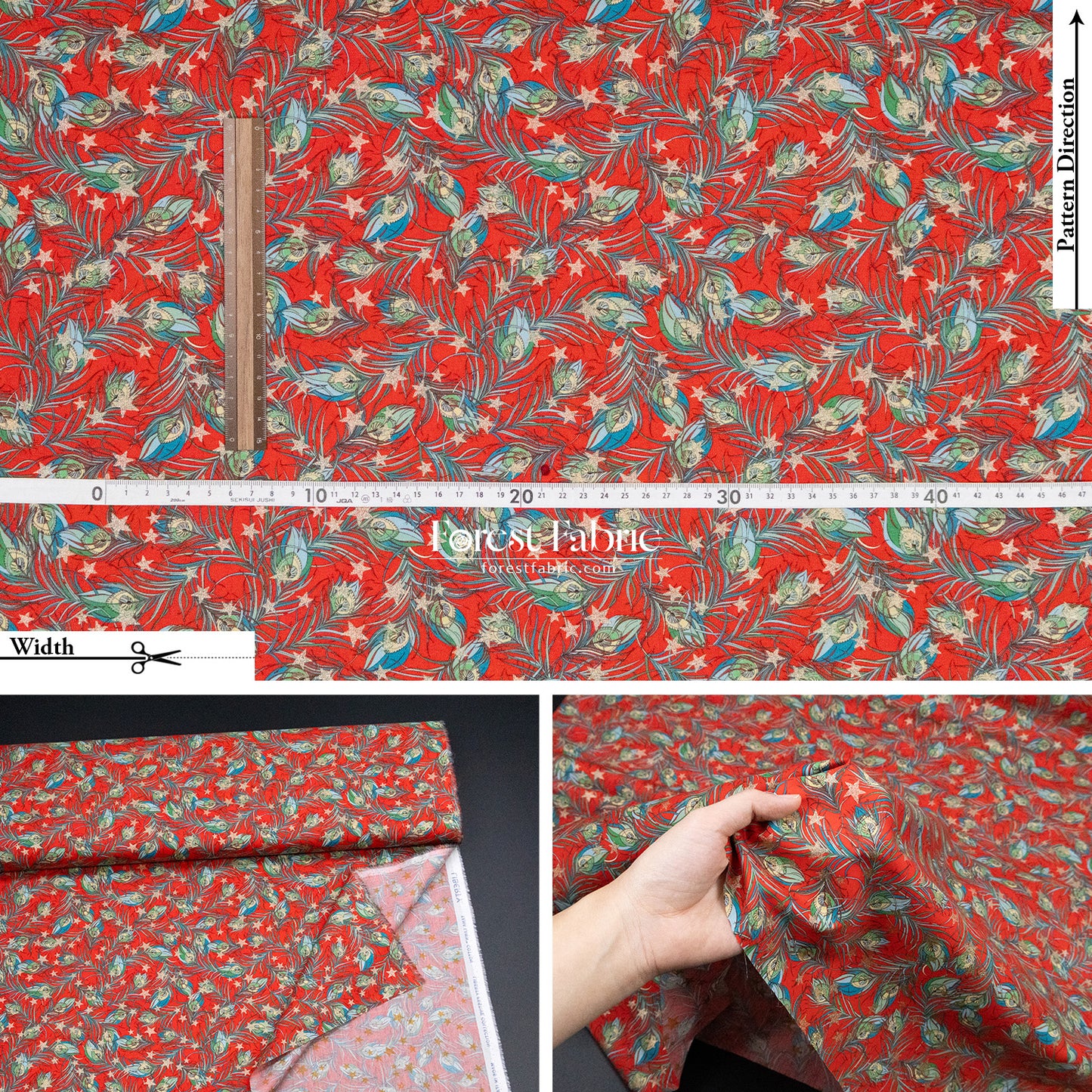 Liberty of London (Cotton Tana Lawn Fabric) - Festive Plume Star