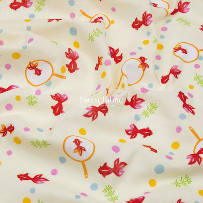 Double gauze - Goldfish scooping fabric