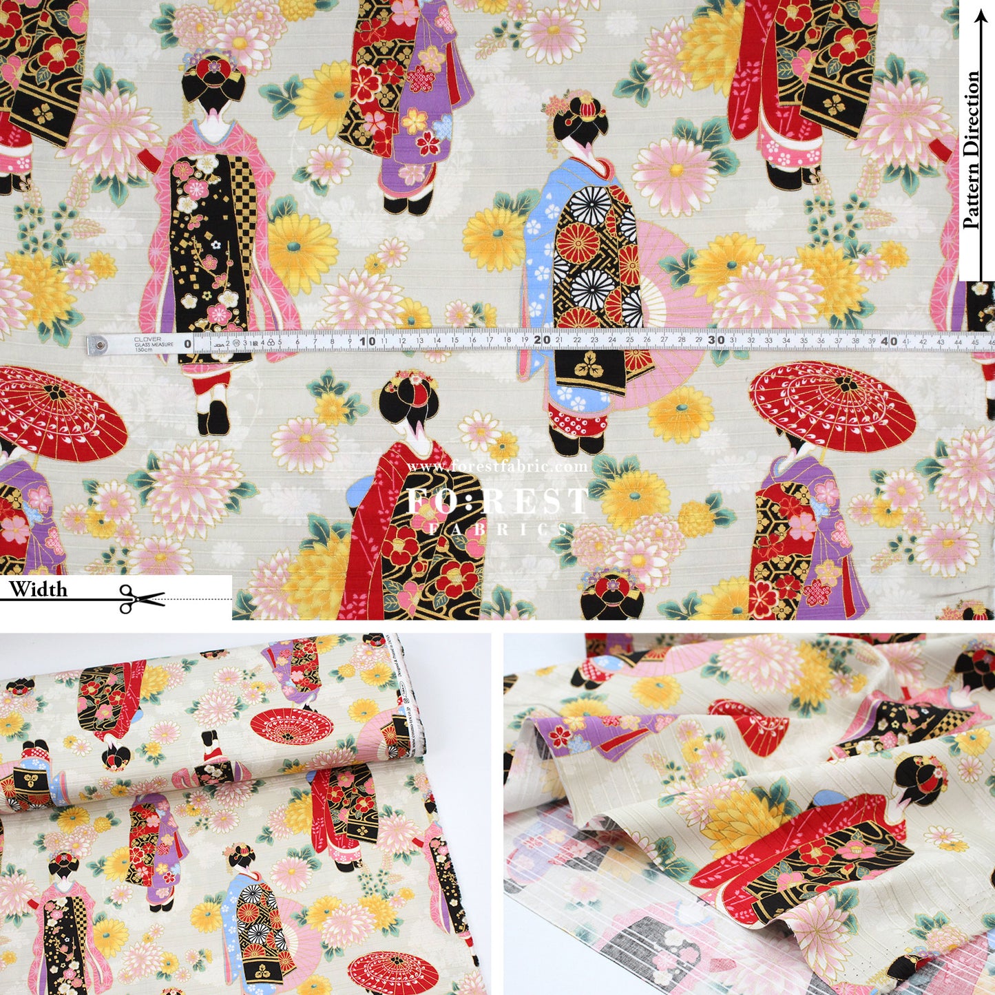 Dobby - Kyoto Geisha Japanese Style fabric