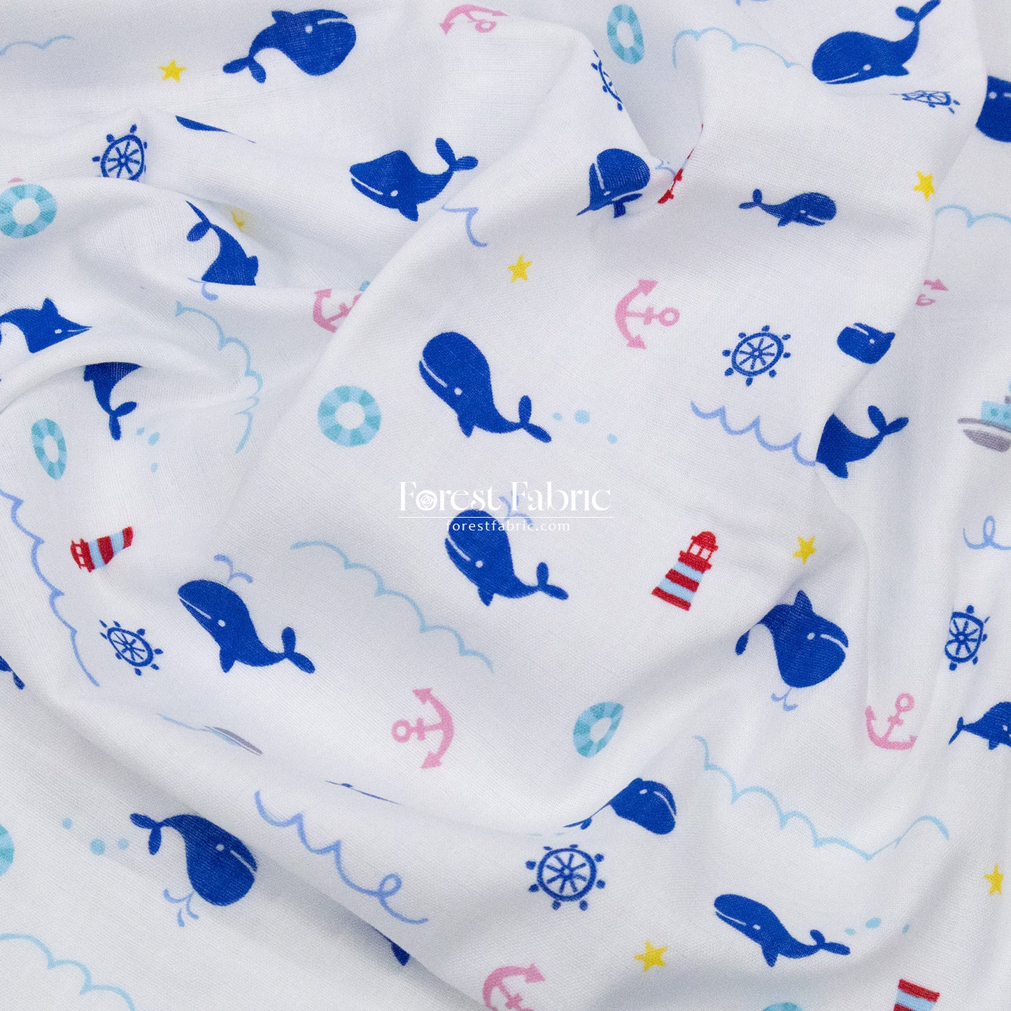 Double gauze - Whale Adventure  fabric