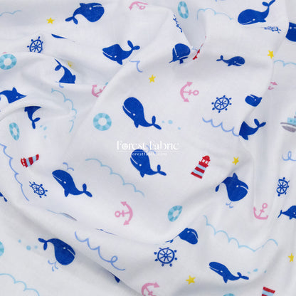 Double gauze - Whale Adventure  fabric