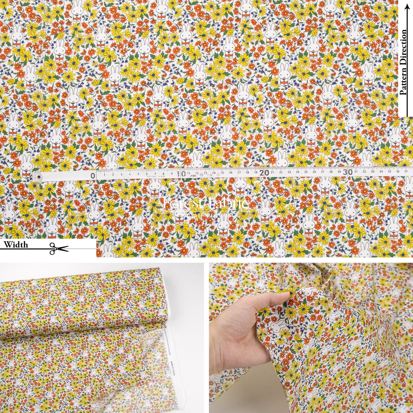 Liberty of London (Cotton Tana Lawn Fabric) - Miffy PRAIRIE DAY
