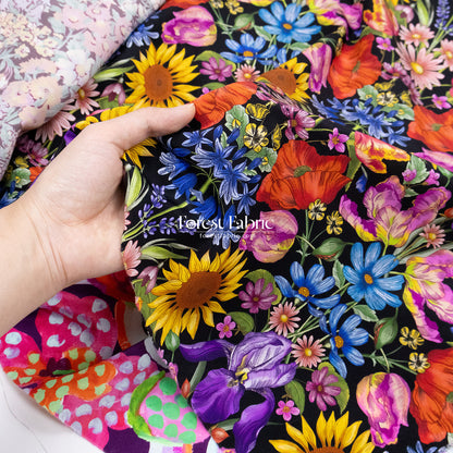 Liberty of London (Silk Satin fabric) - Floral Muse