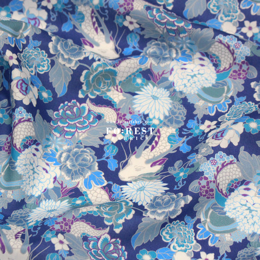 Liberty of London (Cotton Tana Lawn Fabric) - Gilded Garden Blue