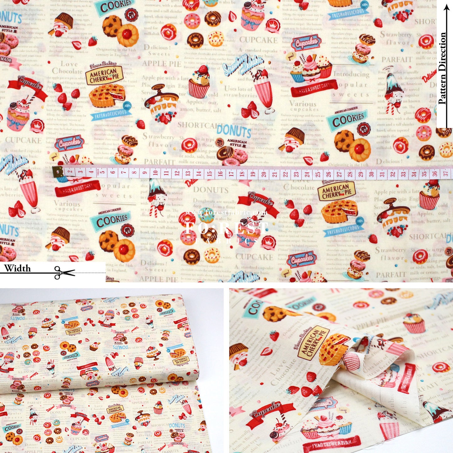 cotton - Sweets Recipe fabric