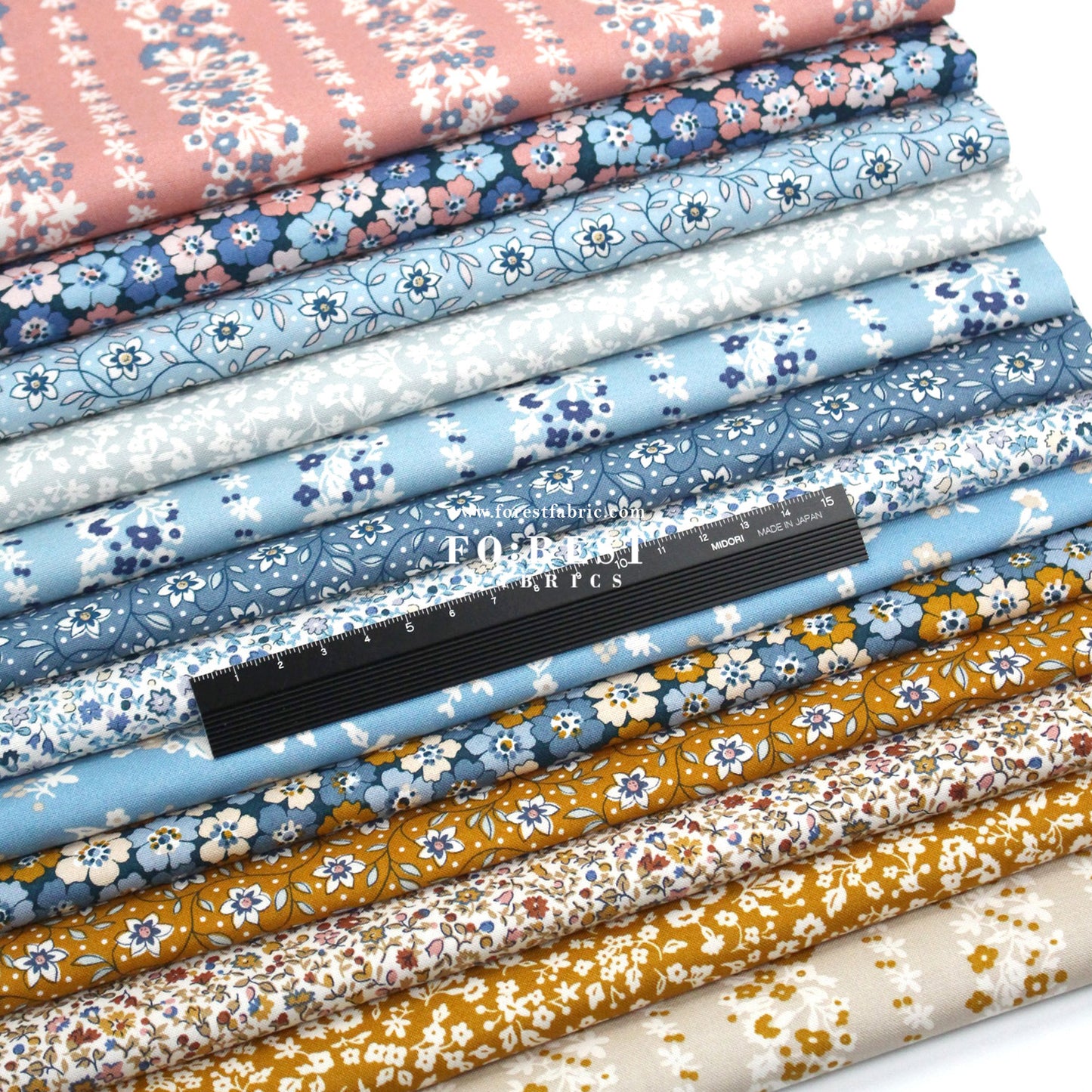 Quilting Liberty Denim Florals fabric SET