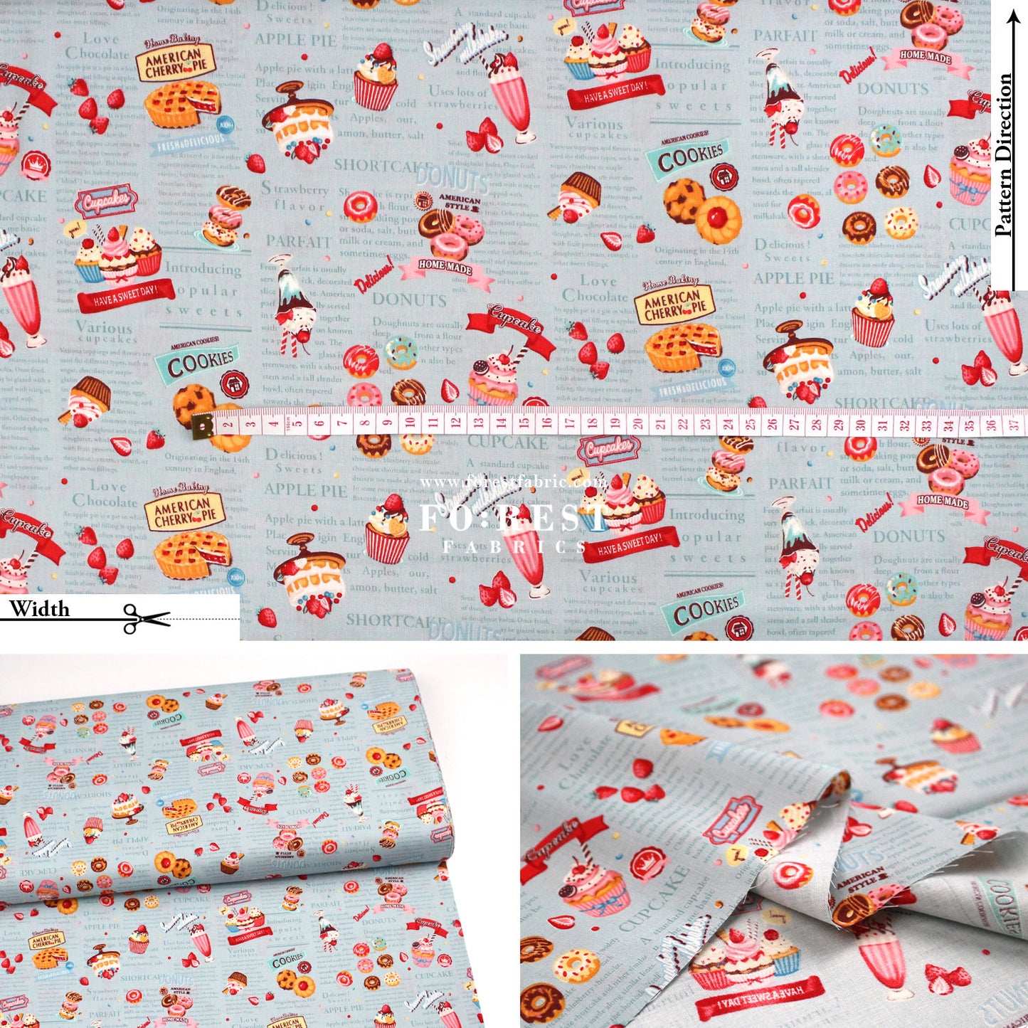 cotton - Sweets Recipe fabric
