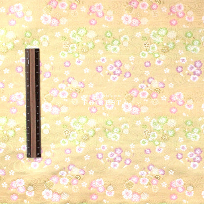 Gold Brocade - Sakura River flower fabric