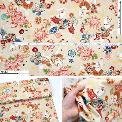cotton - Blossom Horse with metallic fabric