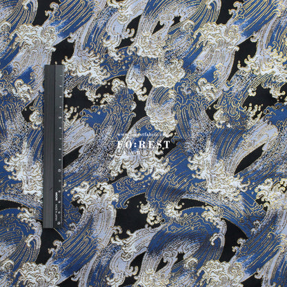 Gold Brocade - The Great Wave沖浪裏 fabric
