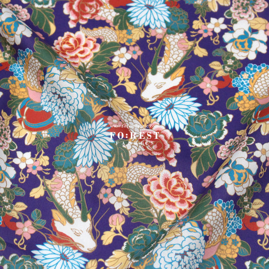 Liberty of London (Cotton Tana Lawn Fabric) - Gilded Garden Purple