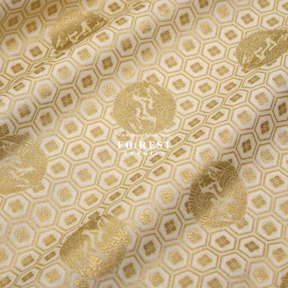 cotton - Crane with metallic fabric